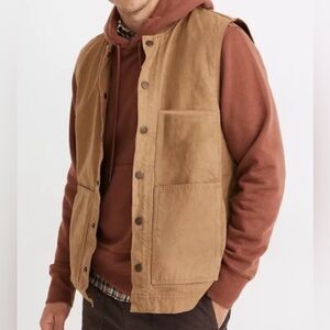 Madewell‎ Flannel-Lined Canvas Workwear Vest size XL NWOT